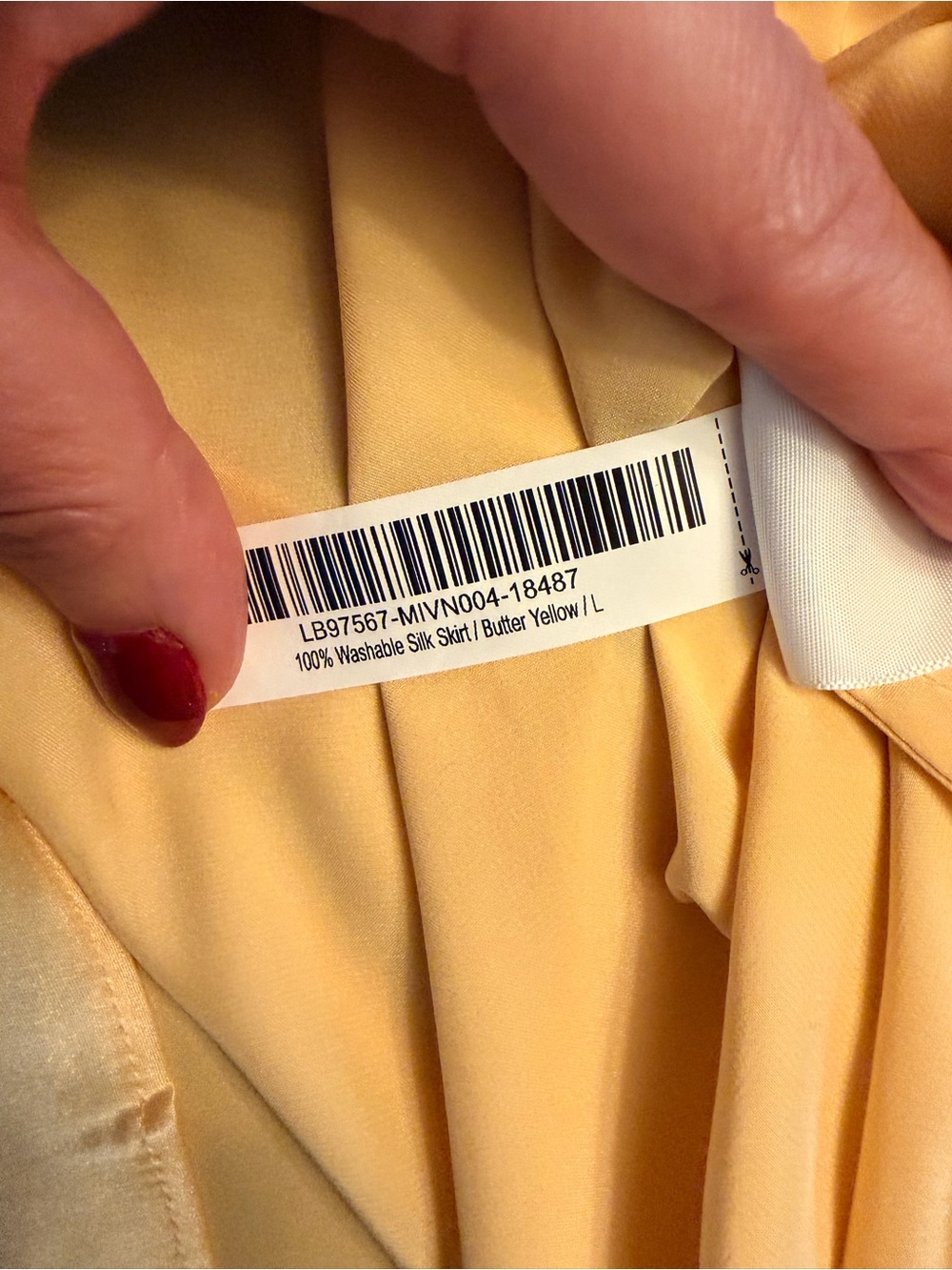 Quince Washable Silk Skirt - Butter Yellow Size L - Picture 7 of 8